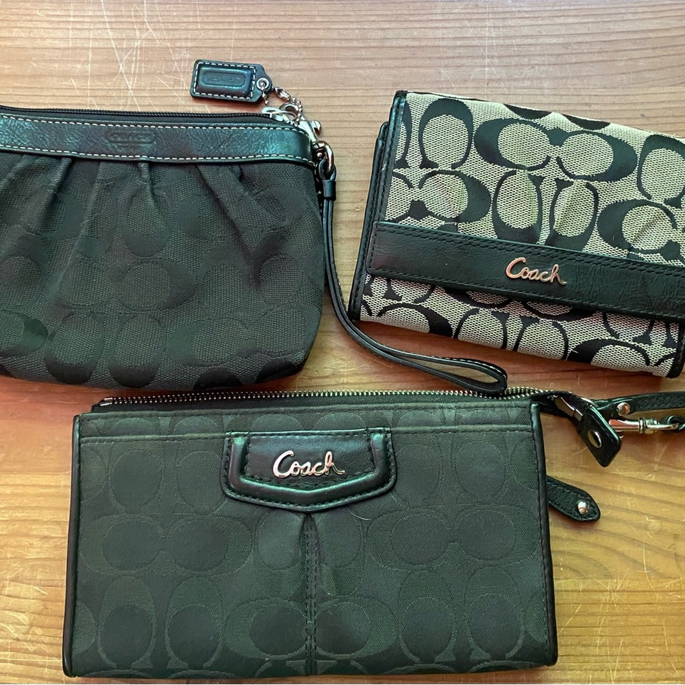 Coach Black and Brown Accessory Trio
